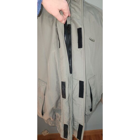 Cabela's Polartec Light Green Fleece Lined Bomber Jacket Size XL - Picture 5 of 8